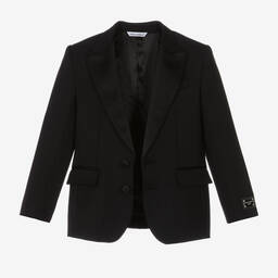  دولتشي آند غابانا-جاكيت تاكسيدو صوف وحرير لون أسود للأولاد | Childrensalon Outlet