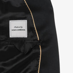  دولتشي آند غابانا-جاكيت تاكسيدو صوف وحرير لون أسود للأولاد | Childrensalon Outlet