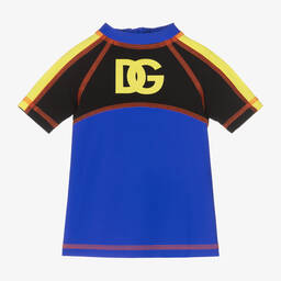 Dolce & Gabbana-Boys Blue & Black Swim Top | Childrensalon Outlet