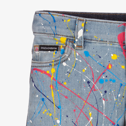  دولتشي آند غابانا-جينز قطن دنيم لون أزرق للأولاد | Childrensalon Outlet