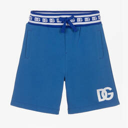 Dolce & Gabbana-Boys Blue Cotton DG Shorts | Childrensalon Outlet