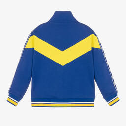 Dolce & Gabbana-Boys Blue Cotton Logo Zip-Up Top | Childrensalon Outlet