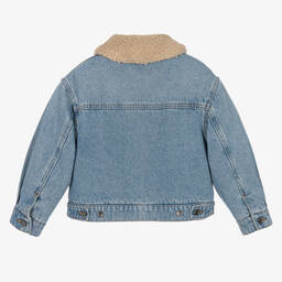 Dolce & Gabbana-Boys Blue Denim Faux Shearling Jacket | Childrensalon Outlet