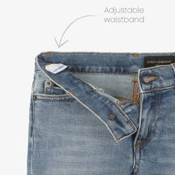 Dolce & Gabbana-Boys Blue Denim Graphic Jeans | Childrensalon Outlet