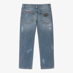 Dolce & Gabbana-Синие джинсы с эффектом потертости | Childrensalon Outlet
