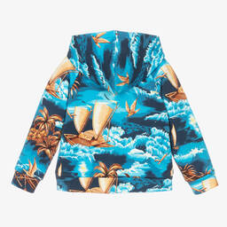 Dolce & Gabbana-Синяя худи на молнии с гавайским принтом | Childrensalon Outlet