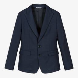 Dolce & Gabbana-Boys Blue Linen Blazer | Childrensalon Outlet