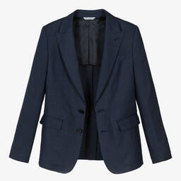 Dolce & Gabbana-Boys Blue Linen Blazer | Childrensalon Outlet