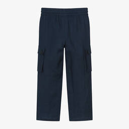 Dolce & Gabbana-Boys Blue Linen Cargo Trousers | Childrensalon Outlet