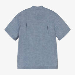 Dolce & Gabbana-Boys Blue Linen Shirt | Childrensalon Outlet
