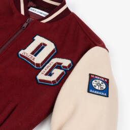Dolce & Gabbana-Boys Burgundy & Ivory Bomber Jacket | Childrensalon Outlet