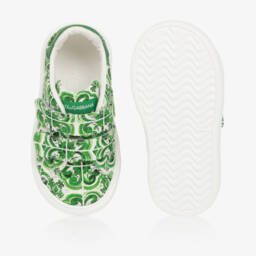 Dolce & Gabbana-Boys Canvas Majolica Pattern Trainers | Childrensalon Outlet