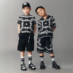 Dolce & Gabbana-Boys Charcoal Adventure Cotton Shorts | Childrensalon Outlet