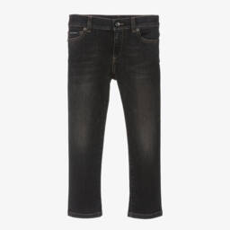 Dolce & Gabbana-Boys Charcoal Stretch Denim Trousers | Childrensalon Outlet