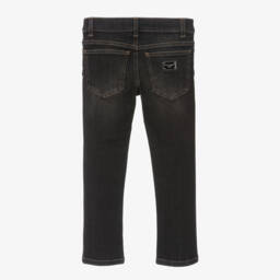 Dolce & Gabbana-Boys Charcoal Stretch Denim Trousers | Childrensalon Outlet
