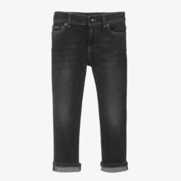 Dolce & Gabbana-Boys Charcoal Stretch Denim Trousers | Childrensalon Outlet