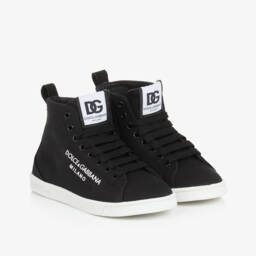 Dolce & Gabbana-Boys Classic Black Canvas Sneakers | Childrensalon Outlet