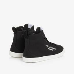 Dolce & Gabbana-Boys Classic Black Canvas Sneakers | Childrensalon Outlet