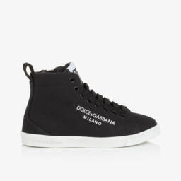 Dolce & Gabbana-Boys Classic Black Canvas Sneakers | Childrensalon Outlet