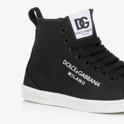 Dolce & Gabbana-Boys Classic Black Canvas Sneakers | Childrensalon Outlet