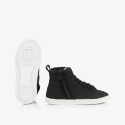Dolce & Gabbana-Boys Classic Black Canvas Sneakers | Childrensalon Outlet