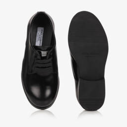 Dolce & Gabbana-Boys Classic Black Leather Laced Footwear | Childrensalon Outlet
