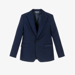 Dolce & Gabbana-Boys Classic Navy Cotton Jacket | Childrensalon Outlet