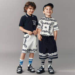 Dolce & Gabbana-شورت قطن بنقشة باندانا للأولاد | Childrensalon Outlet