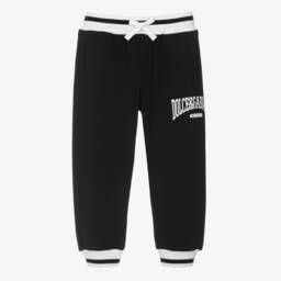 Dolce & Gabbana-بنطلون رياضي فارسيتي قطن لون أسود للأولاد | Childrensalon Outlet