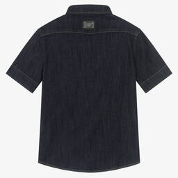 Dolce & Gabbana-Boys Dark Blue Denim Logo Shirt | Childrensalon Outlet