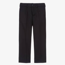 Dolce & Gabbana-Boys Dark Blue Wool Trousers | Childrensalon Outlet