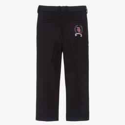 Dolce & Gabbana-Boys Dark Blue Wool Trousers | Childrensalon Outlet