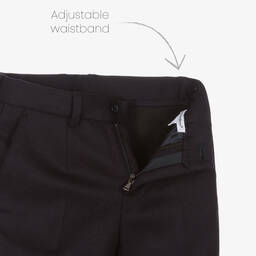 Dolce & Gabbana-Boys Dark Blue Wool Trousers | Childrensalon Outlet