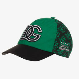 Dolce & Gabbana-Boys Green & Black Logo Cap | Childrensalon Outlet