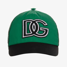 Dolce & Gabbana-Boys Green & Black Logo Cap | Childrensalon Outlet