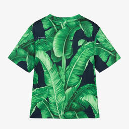 Dolce & Gabbana-Boys Green Cotton Banana Leaf T-Shirt | Childrensalon Outlet