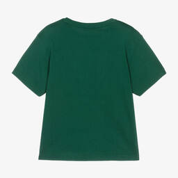 Dolce & Gabbana-Boys Green Cotton Crossover DG T-Shirt | Childrensalon Outlet