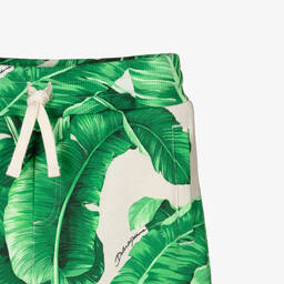 Dolce & Gabbana-Boys Green Cotton Leaf Shorts | Childrensalon Outlet