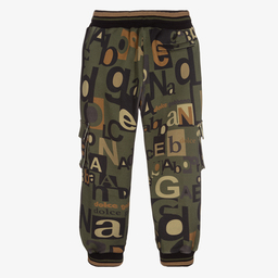Dolce & Gabbana-Boys Green Cotton Logo Joggers | Childrensalon Outlet