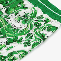 Dolce & Gabbana-Boys Green Cotton Print Bermudas | Childrensalon Outlet