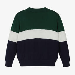 Dolce & Gabbana-Boys Green Striped Tiger Sweater  | Childrensalon Outlet