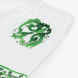 Dolce & Gabbana-Boys Green Trim White Shorts | Childrensalon Outlet