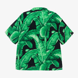 Dolce & Gabbana-Boys Green Viscose Banana Leaf Shirt | Childrensalon Outlet