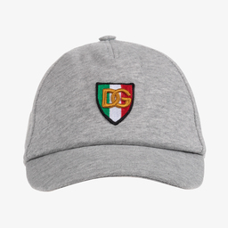 Dolce & Gabbana-Boys Grey Italy DG Logo Cap | Childrensalon Outlet
