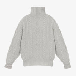Dolce & Gabbana-Boys Grey Knit Rollneck Jumper | Childrensalon Outlet