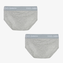  دولتشي آند غابانا-سروال داخلي قطن جيرسي لون رمادي للأولاد (عدد 2) | Childrensalon Outlet