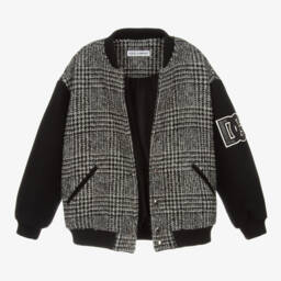 Dolce & Gabbana-Boys Grey Wool Bomber Jacket | Childrensalon Outlet