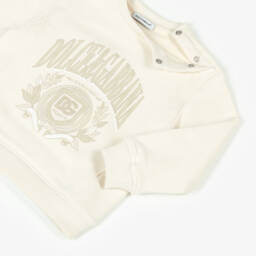 Dolce & Gabbana-Кремовый хлопковый свитшот для мальчиков в стиле колледж | Childrensalon Outlet