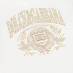 Dolce & Gabbana-Boys Ivory Cotton Emblem Tee | Childrensalon Outlet