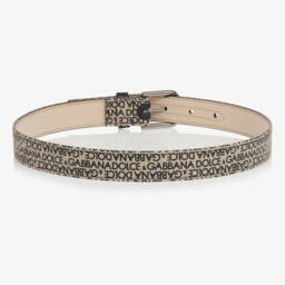  دولتشي آند غابانا-حزام كانفاس لون بيج فاتح للأولاد | Childrensalon Outlet